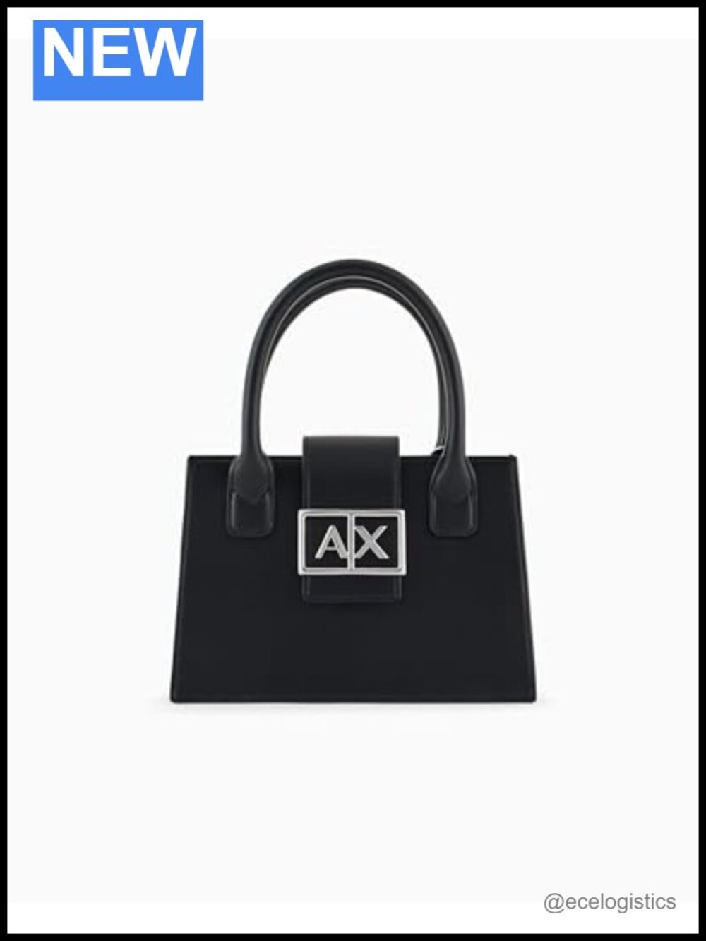 Armani Exchange Jodie Small Tote - Polyester Sling with Detachable Strap, Top